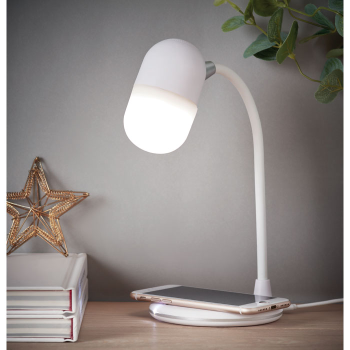 Wireless charging lamp speaker Bianco item ambiant picture