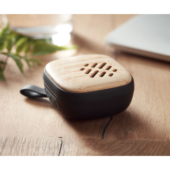 Speaker wireless in bamboo 5.0 black item ambiant picture