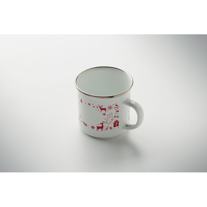 Tazza smaltata natalizia 300ml Bianco item picture side