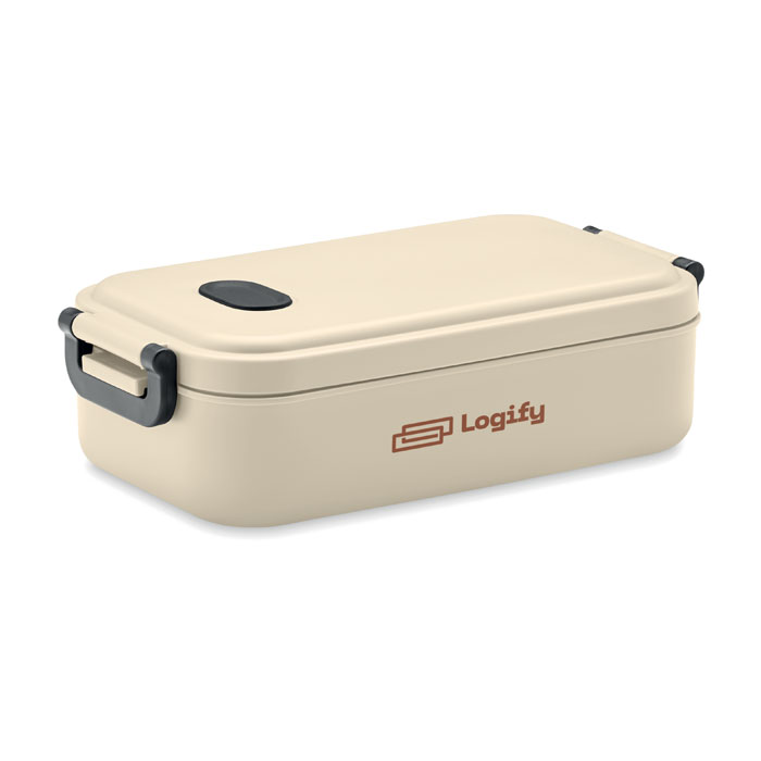 PP Lunch box 800 ml Beige item picture printed