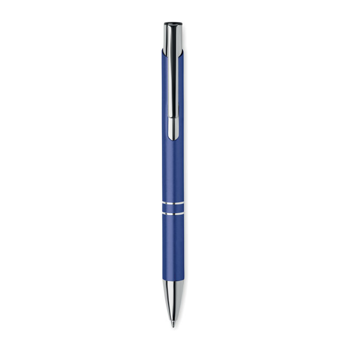 Recycled aluminium ball pen Blu Royal item picture side