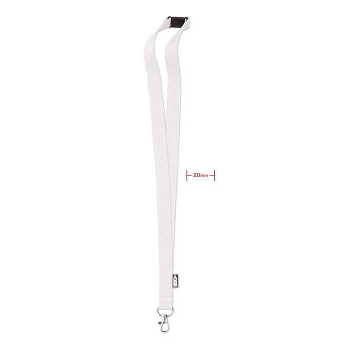 Lanyard in RPET white item picture front