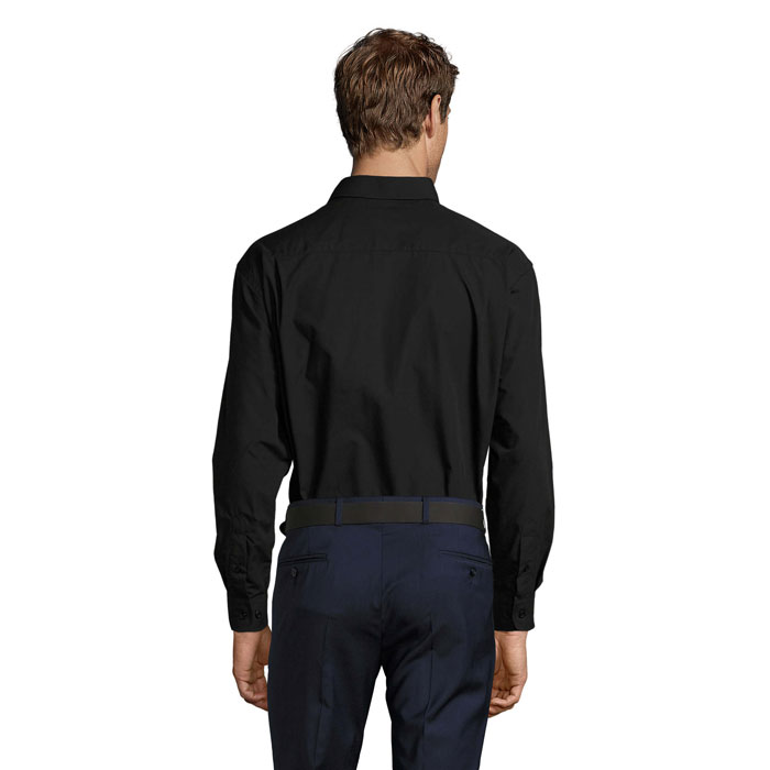 BALTIMORE POPLIN MEN SHIRT Nero item picture back