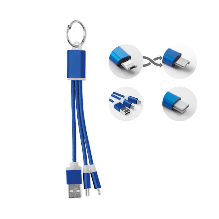 Cavo con 3 connettori royal blue item picture front