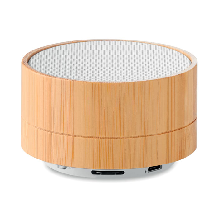 3W Bamboo wireless speaker Bianco item picture back