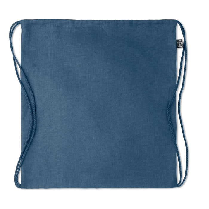 Hemp drawstring bag 200 gr/m² Blu item picture back