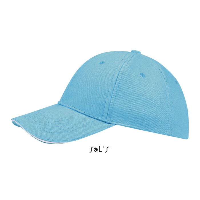 BUFFALO SIX PANEL CAP Turquoise/White item picture side