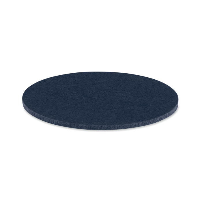 Round coaster in RPET felt Blu item picture front