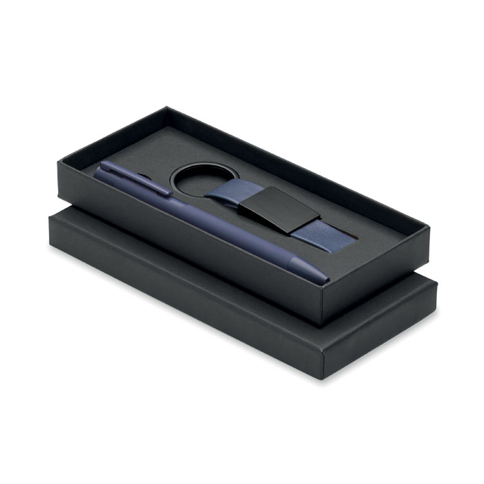 Penna e portachiavi in PU Blu item picture front