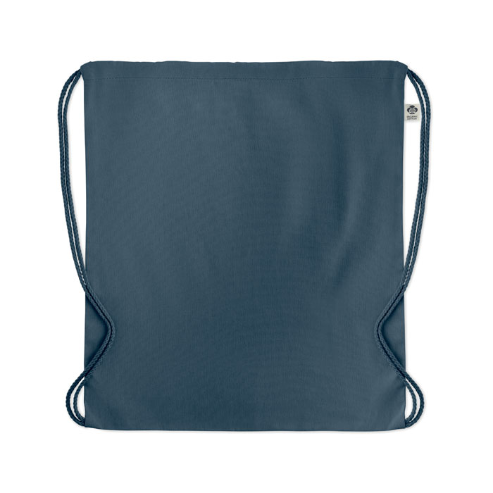 Organic cotton drawstring bag Blu item picture side