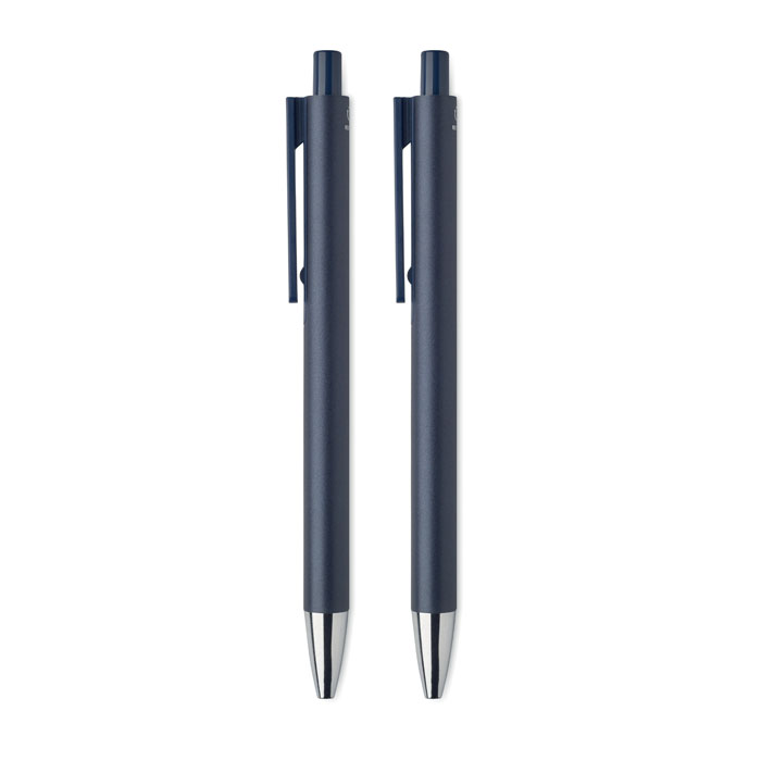 Recycled aluminium pen set Francese Navy item picture side
