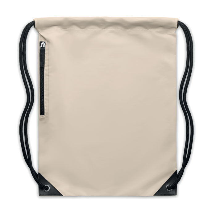 Brightning drawstring bag Beige item picture side