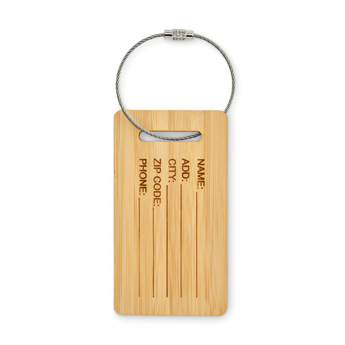 Bamboo luggage tag Legno item picture back