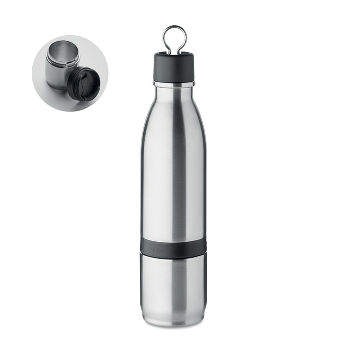 2 in 1 double wall bottle 500ml Argento Opaco item picture front
