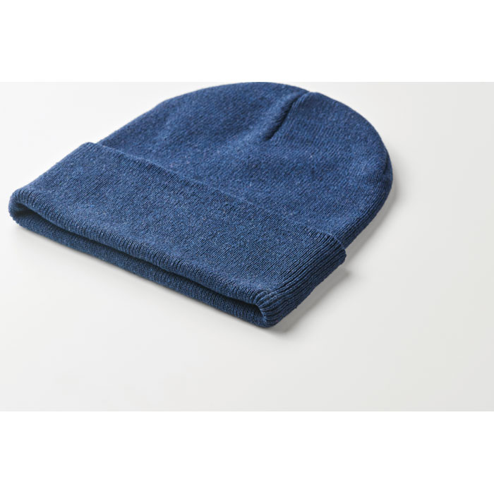 Knitted beanie with cuff Blu item detail picture