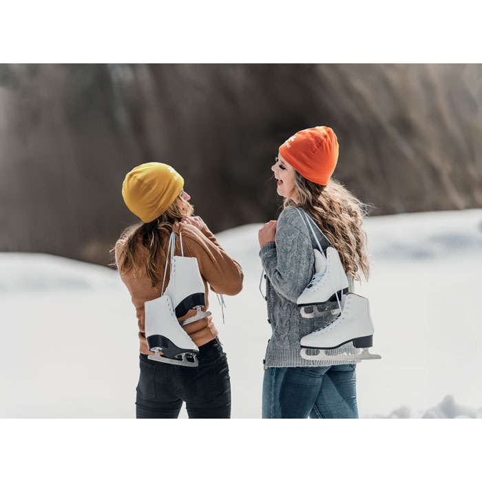 Unisex beanie in cotton Arancio item picture printed