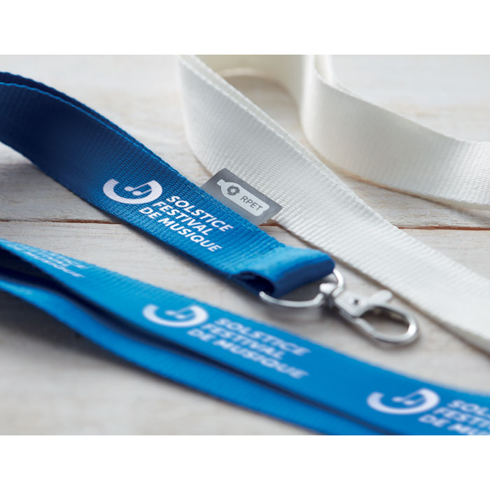 Lanyard in RPET 20 mm Blu item ambiant picture