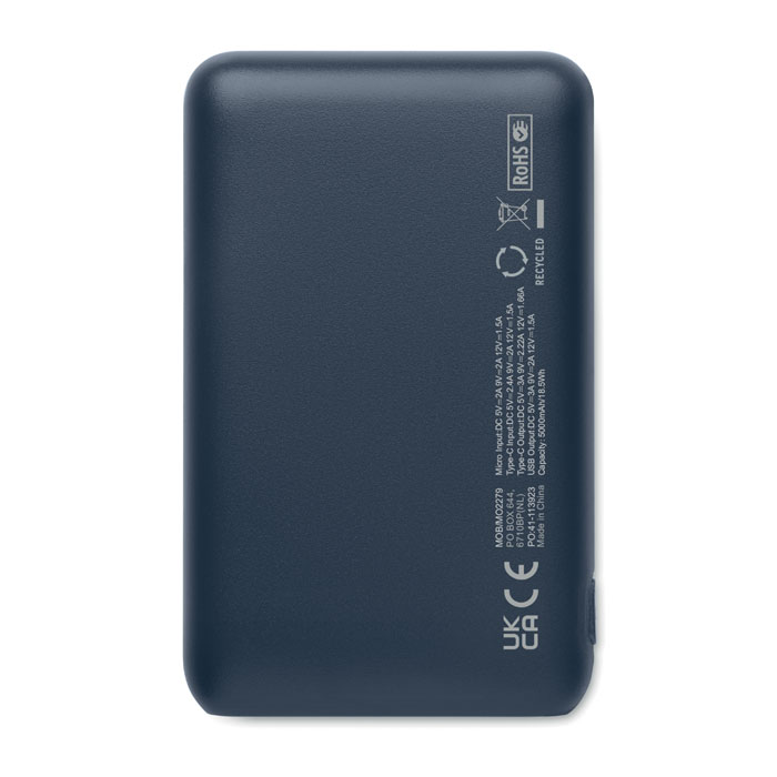 Power bank 5000 mAh Francese Navy item picture side