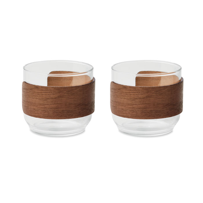 Coffee glass set walnut grip Legno item picture front