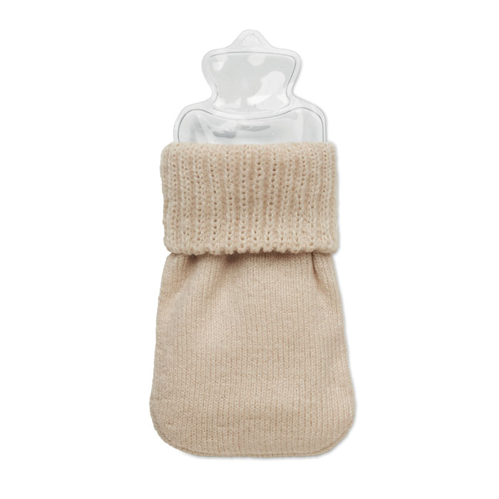 Hand warmer knitted polyester Beige item picture open