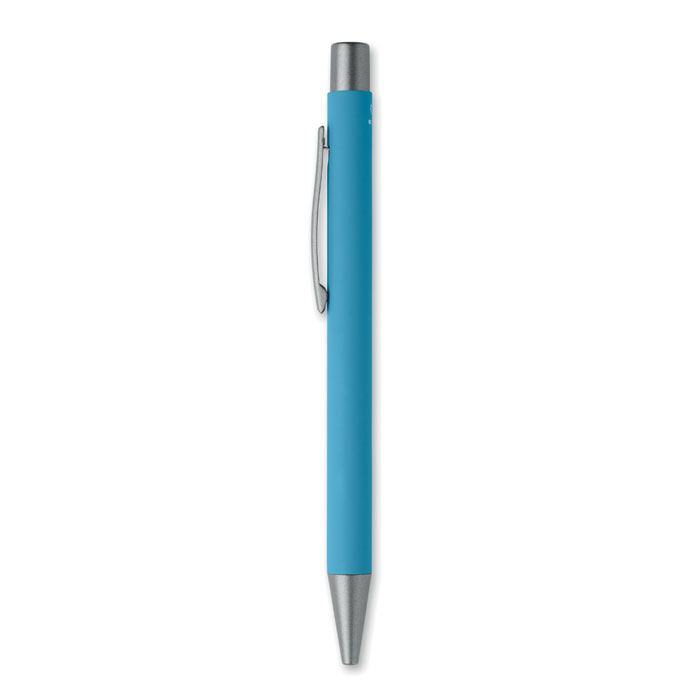 Recycled aluminium ball pen Turchese item picture back