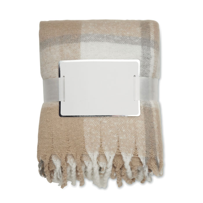 Chequered mohair blanket Beige item picture back