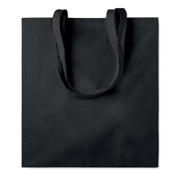 Shopper in cotone c/soffietto black item picture back
