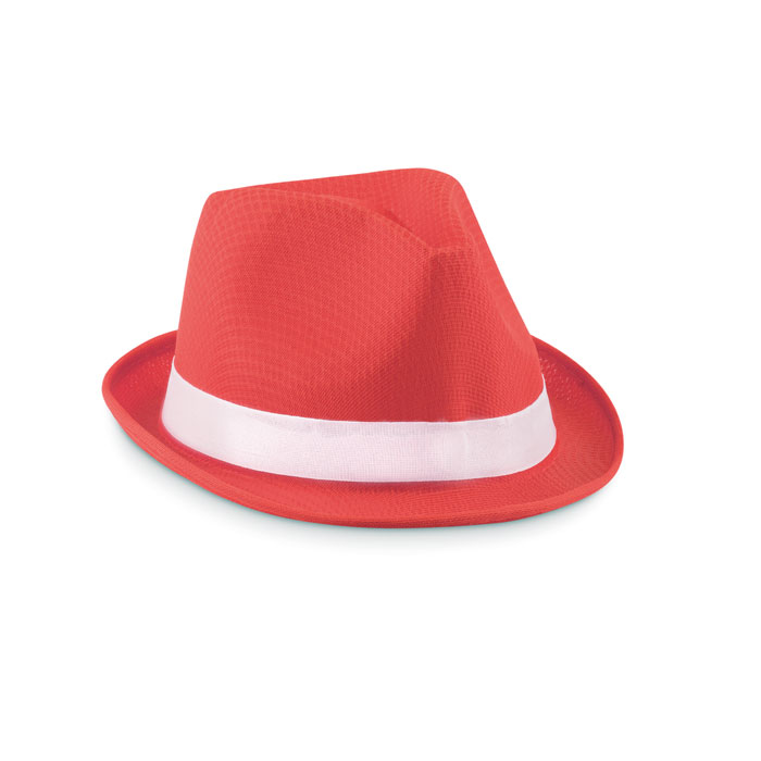 Coloured polyester hat Rosso item picture front