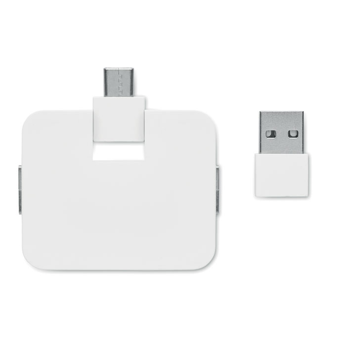 4 port USB hub Bianco item picture open