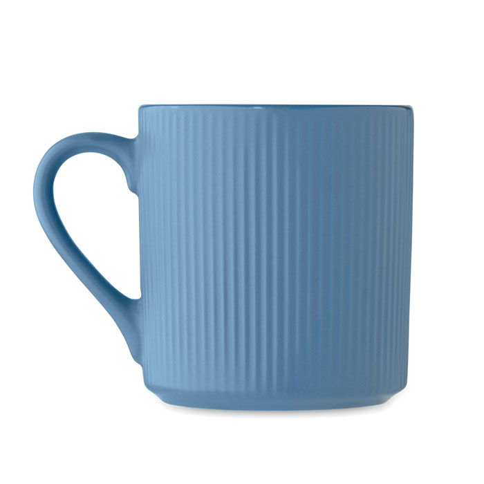Tazza in ceramica a coste 340 m Blu item picture back