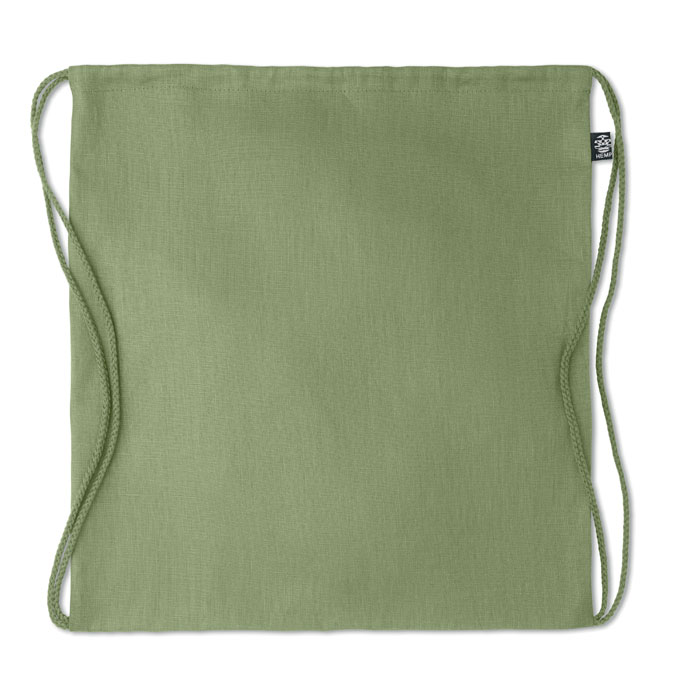 Hemp drawstring bag 200 gr/m² Verde item picture back