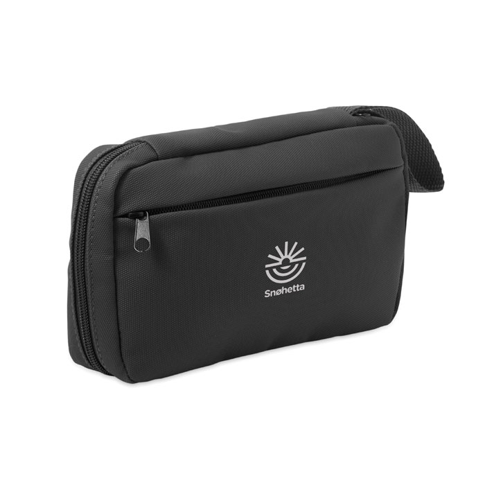 Beauty case 600D RPET Nero item picture printed