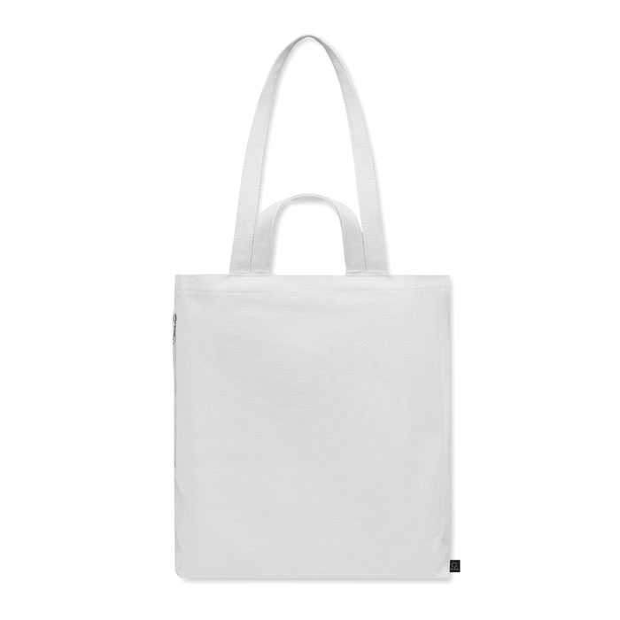 Recycled cotton shopping bag Bianco item picture side