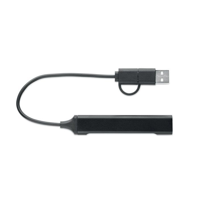 Hub USB a 4 porte 19 cm Nero item picture open