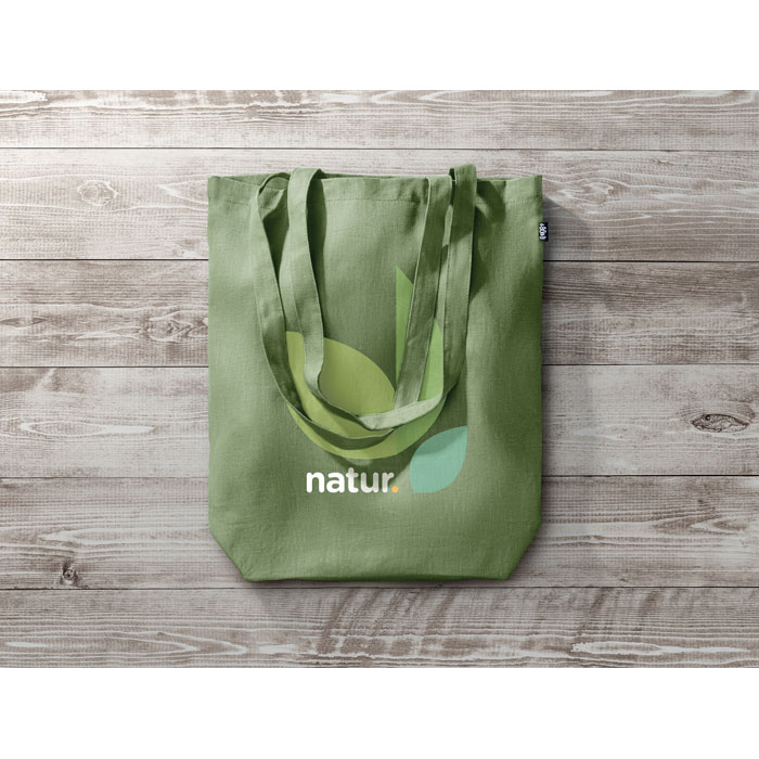 Shopping bag in hemp 200 gr/m² Verde item picture printed