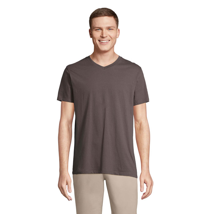 REGENT V V-NECK T-SHIRT Grigio Scuro item picture front