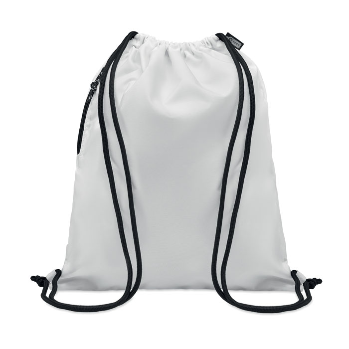 Large drawstring bag 300D RPET Bianco item picture front