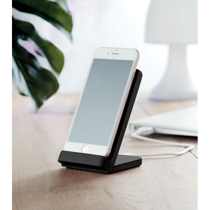 Bamboo wireless charge stand5W Nero item ambiant picture