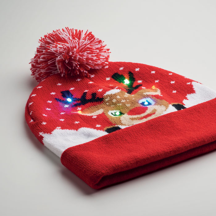 Christmas knitted beanie LED Rosso item detail picture