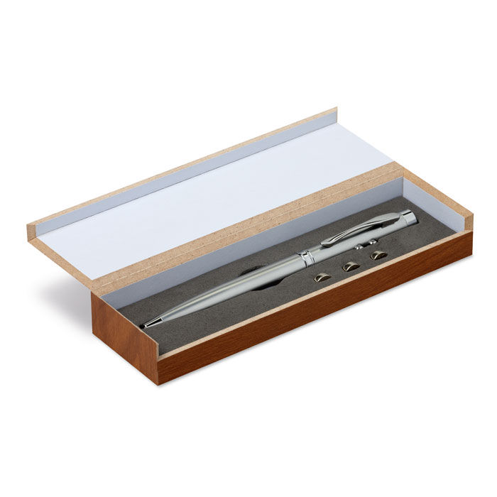 Laser pointer in wooden box Argento item picture front