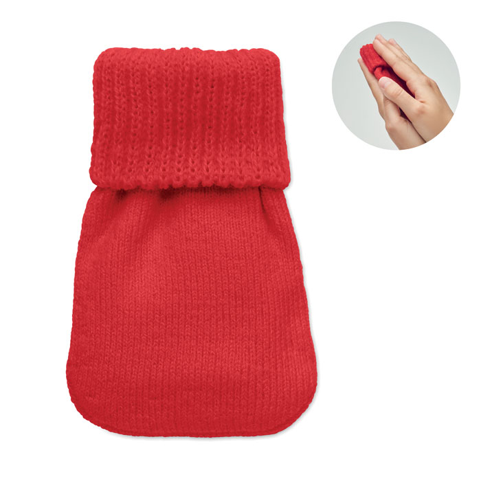 Hand warmer knitted polyester Rosso item picture front