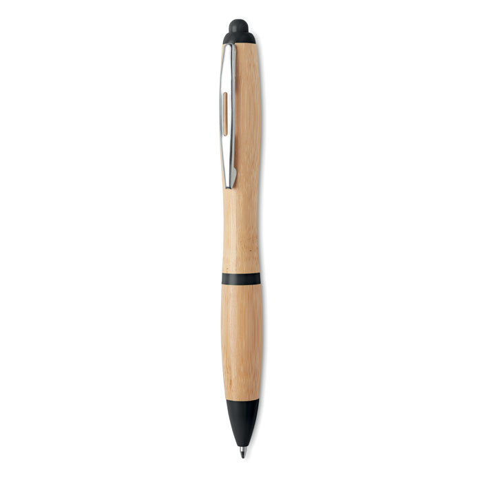 Penna a sfera in ABS e bamboo black item picture back