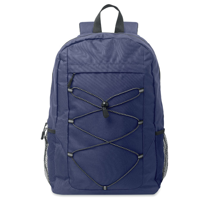 600D RPET polyester backpack Blu item picture top