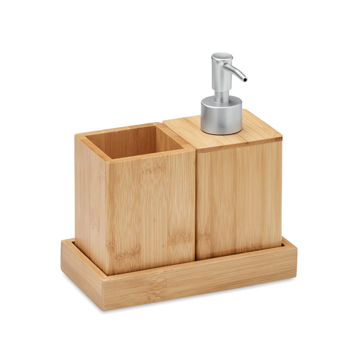 Set da bagno 3 pz in bamboo wood item picture front