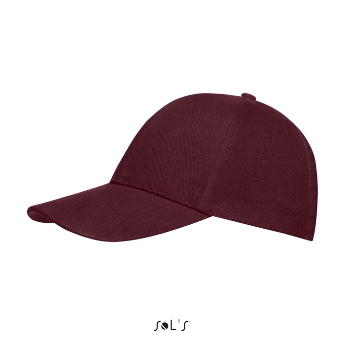 BUFFALO SIX PANEL CAP Burgundy item picture side