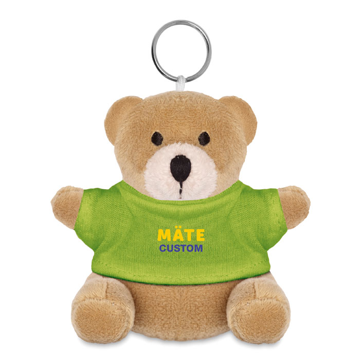 Teddy bear key ring lime item picture printed