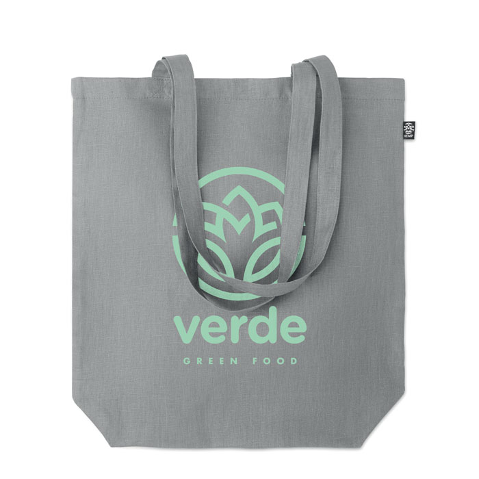 Shopping bag in hemp 200 gr/m² Grigio item picture printed