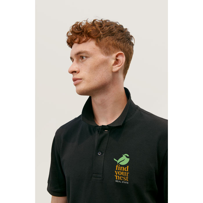 Polo PEGASE Organica 210g Grigio Carbone item picture printed