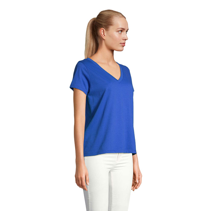 REGENT V T-SHIRT WOMEN Blu Royal item picture side