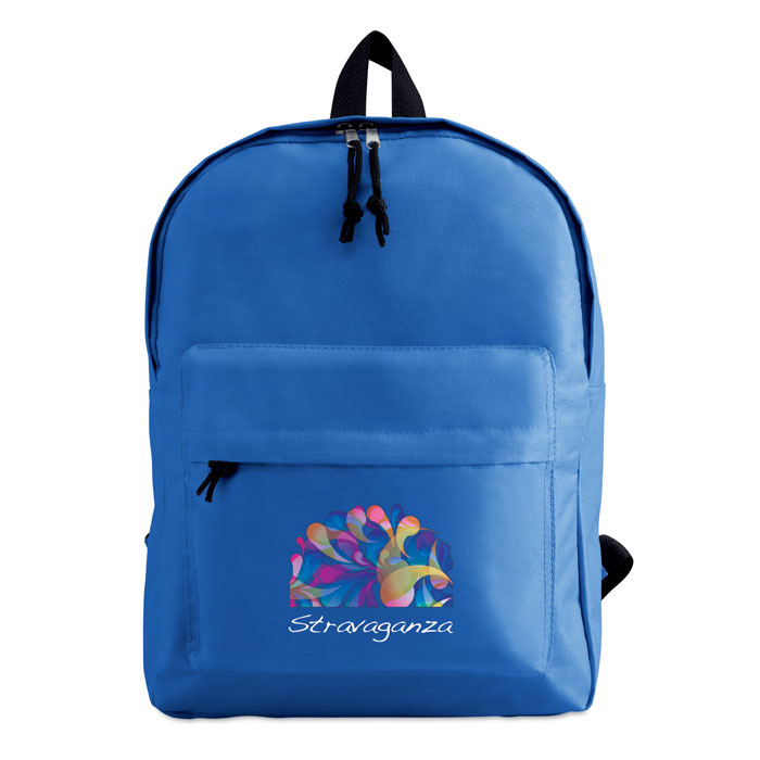 600D polyester backpack Blu Royal item picture printed